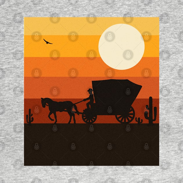 Wild Ride - Retro Vintage Sunset Sky American West by vystudio